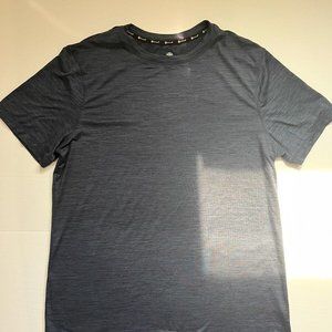 GAIAM Mens Large Dark Blue Stretch Active Wear Gym Yoga Shirt Short Sleeve